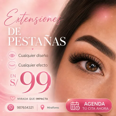Promoción de extensiones de pestañas