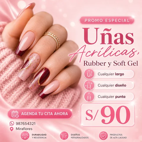 Promoción de uñas acrílicas